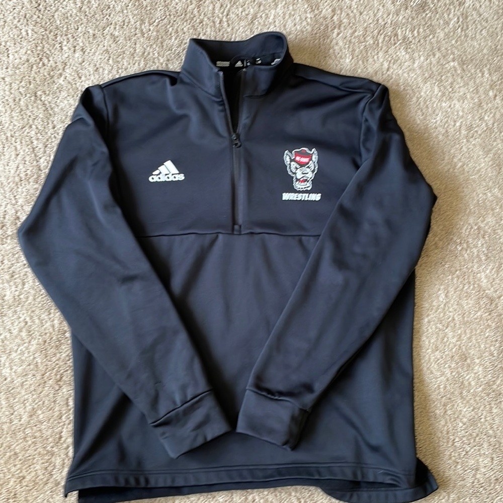 adidas Mens NC State WRESTLING Team quarter zip Size Large